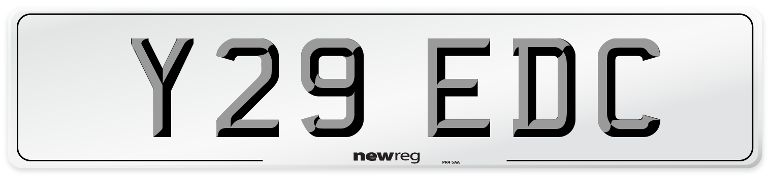 Y29 EDC Number Plate from New Reg
